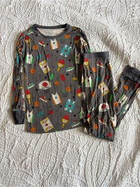 Little Sleepies Hoop Stars Bamboo Basketball-Print Pajama Set